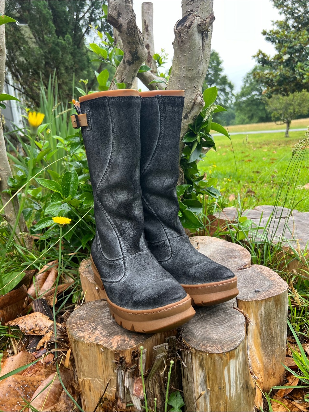 Keen Willamette Women’s Black Suede Mid-Calf Boots with Tan Trim - Picture 11 of 15
